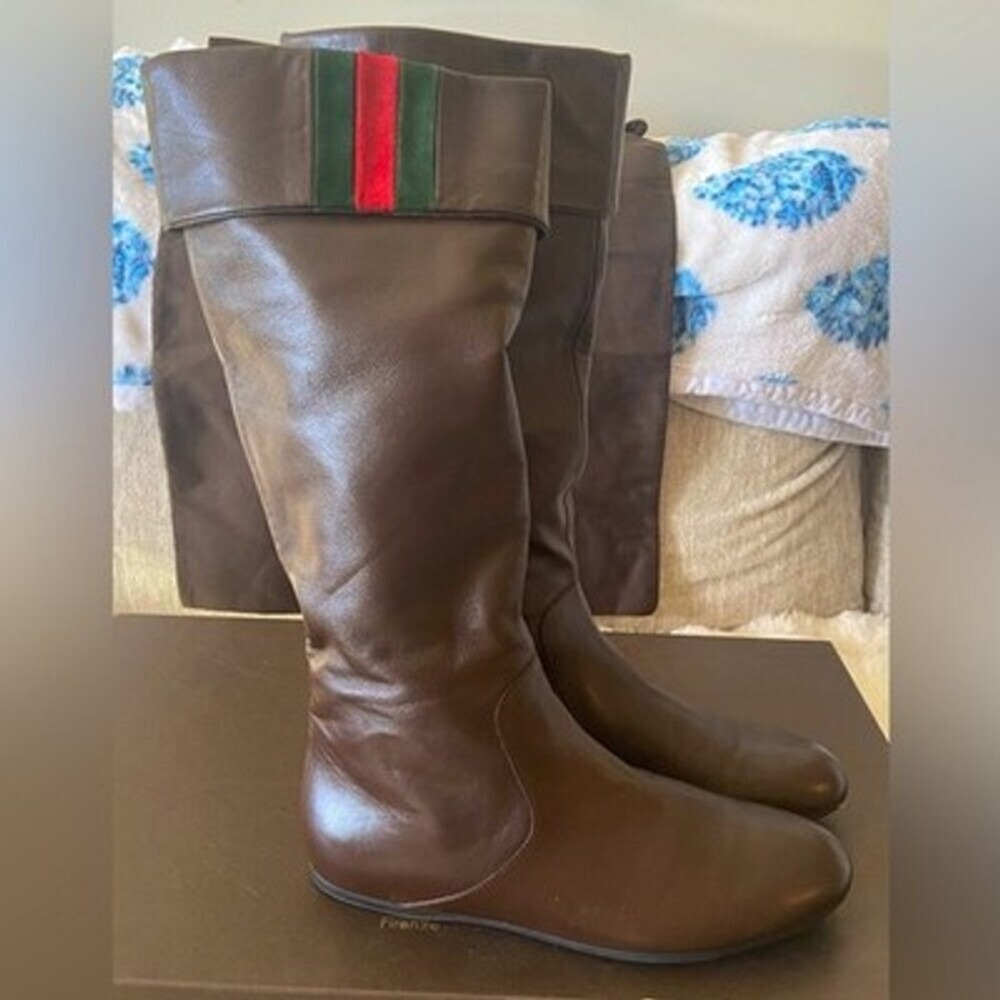 Gucci Nappa Moorea/Softy Tek Women’s Brown boots Size 38 (US 7.5-8) Original Box